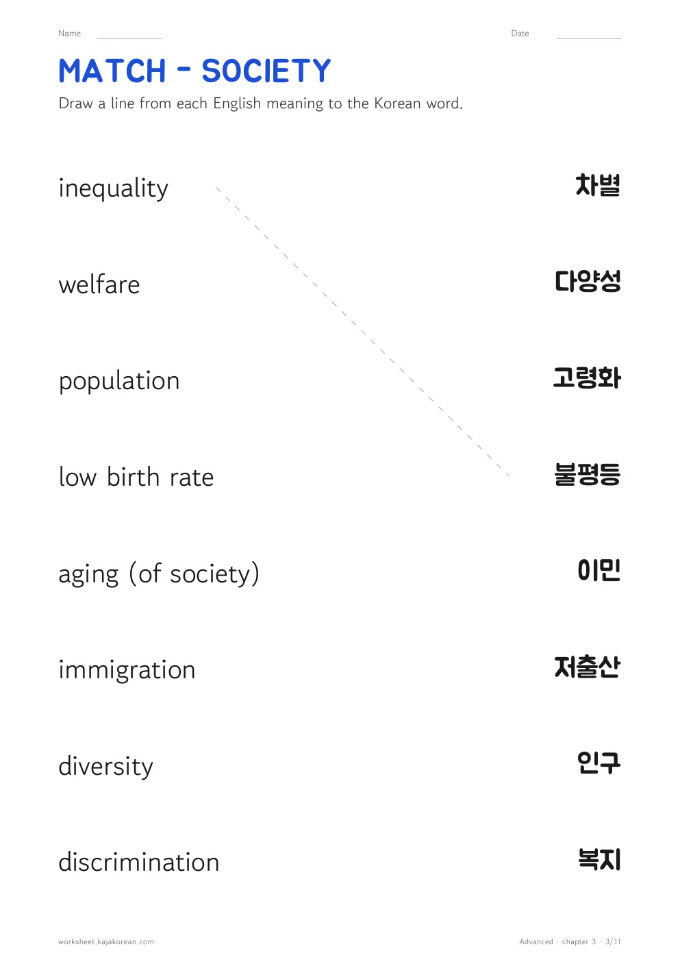 Society worksheet