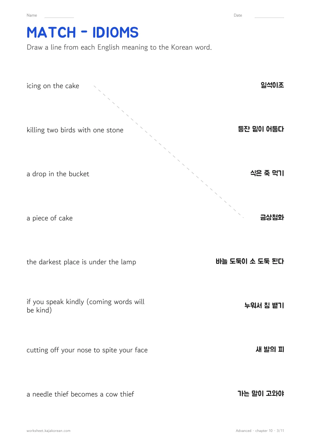 Idioms and Proverbs worksheet