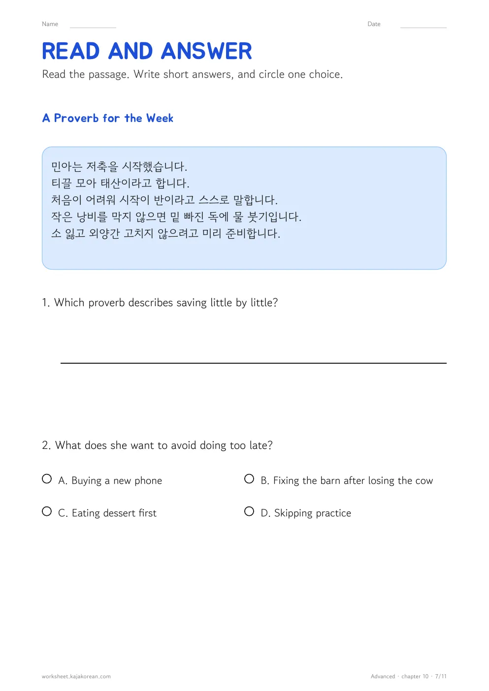 Idioms and Proverbs — page 7