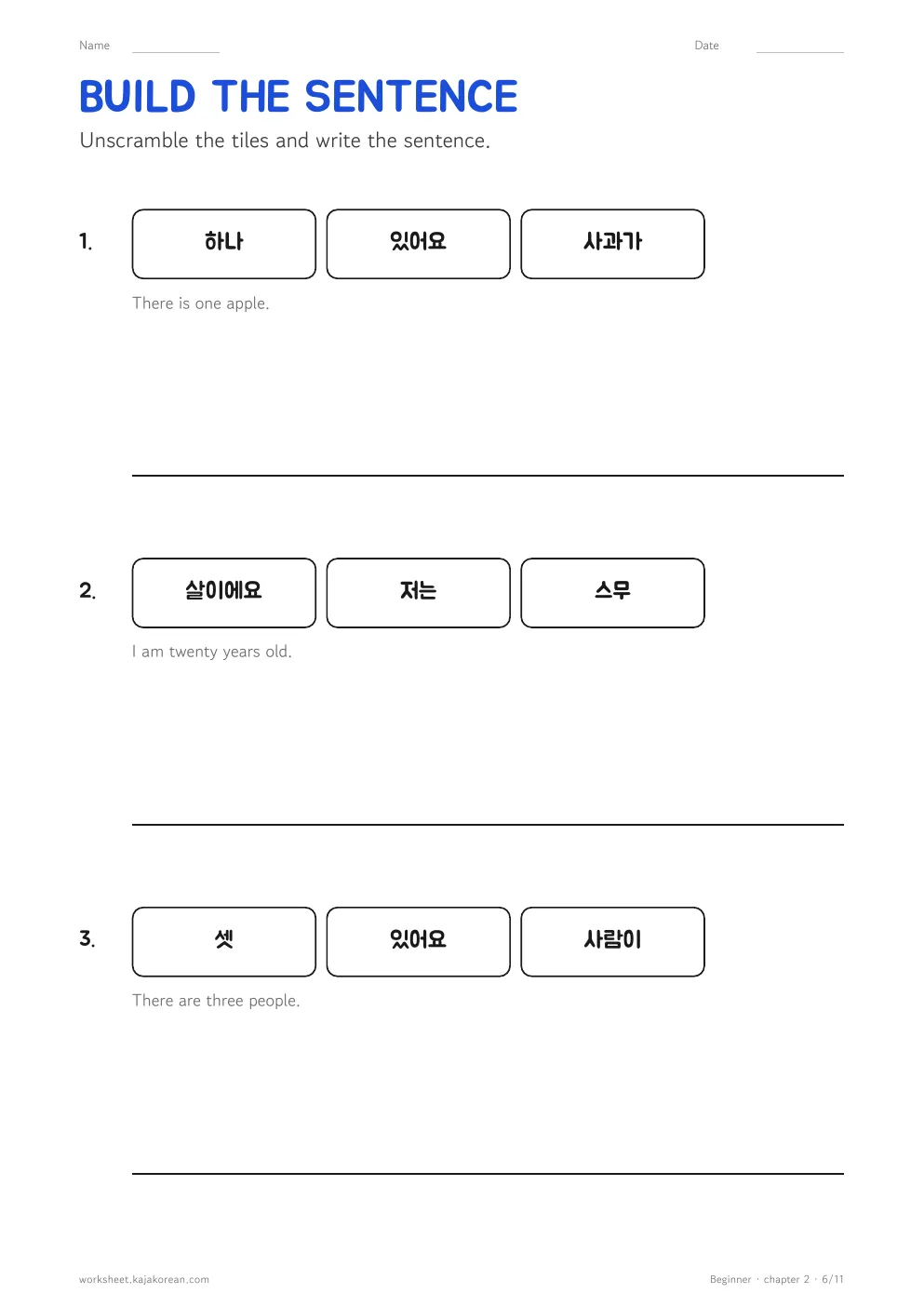 Korean Numbers — page 6