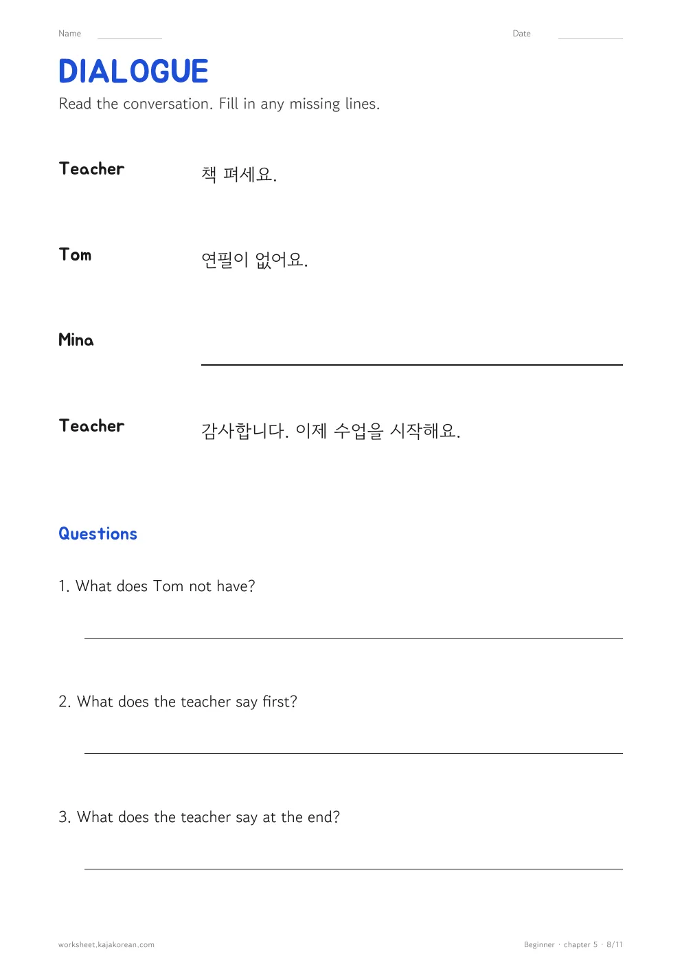 At School — page 8