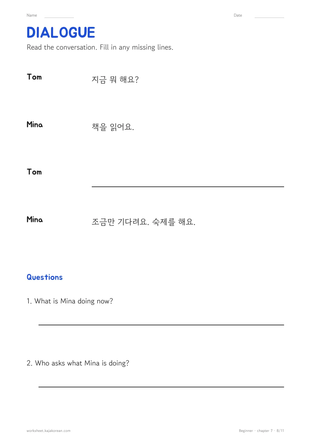 Everyday Verbs — page 8