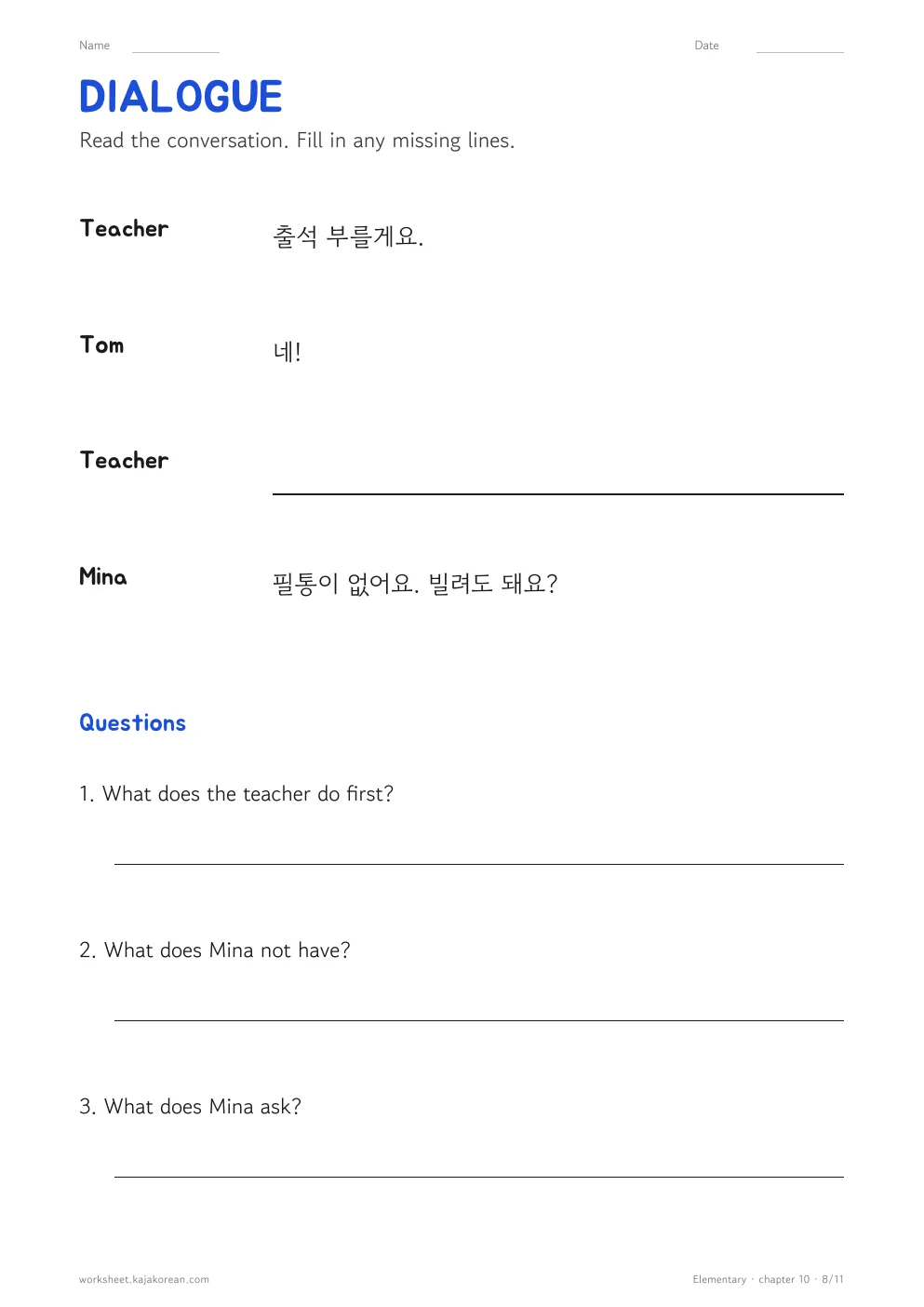 School Subjects — page 8