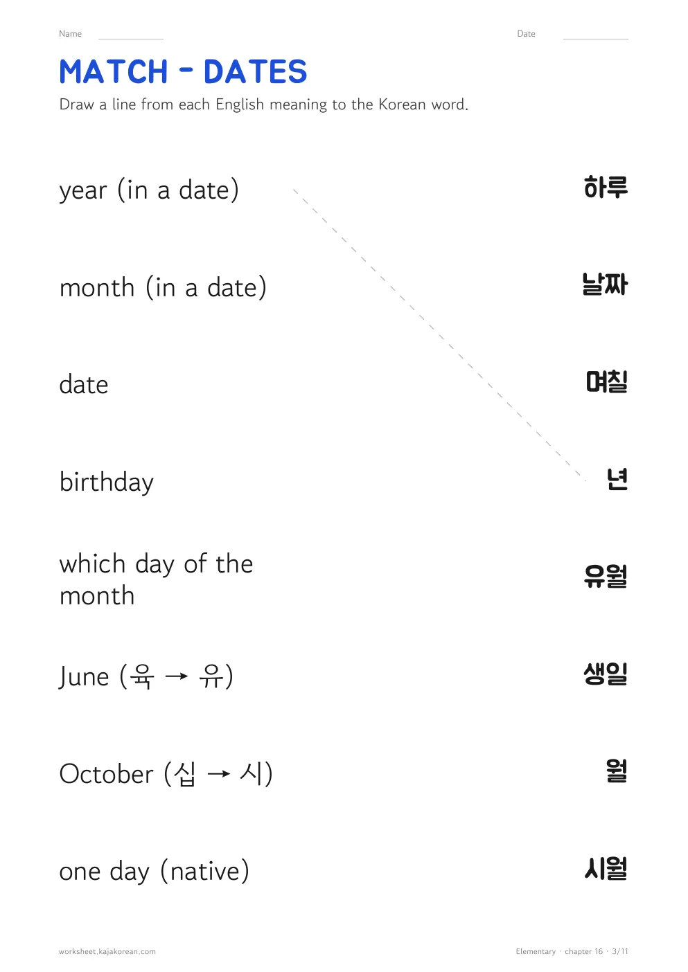 Years, Months, Days worksheet