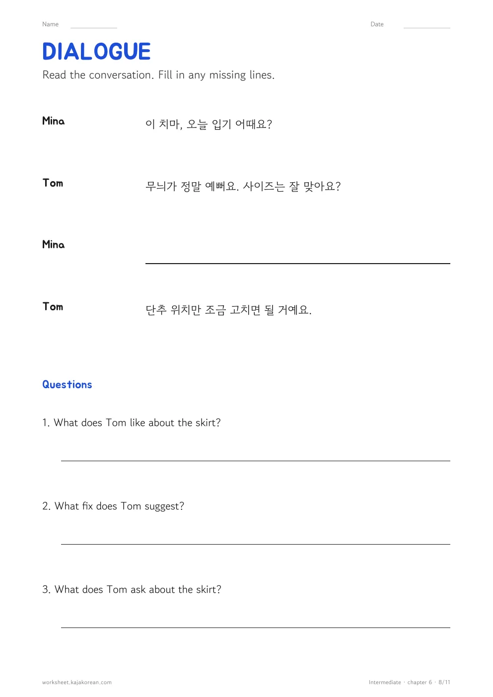 Clothes and Style worksheet